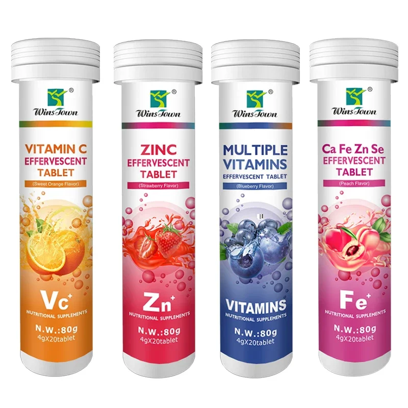 VC effervescent tablets blueberries oranges strawberries peaches zinc supplements vitamin effervescent tablets