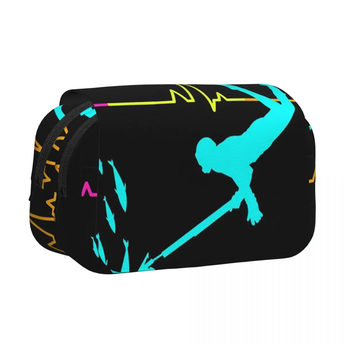 Spearfishing Spearfisher Fishing Heartbeat Pulse Pencil Cases Pencil Pouch Hard Shell Leather Big Capacity Pen Box Pencil
