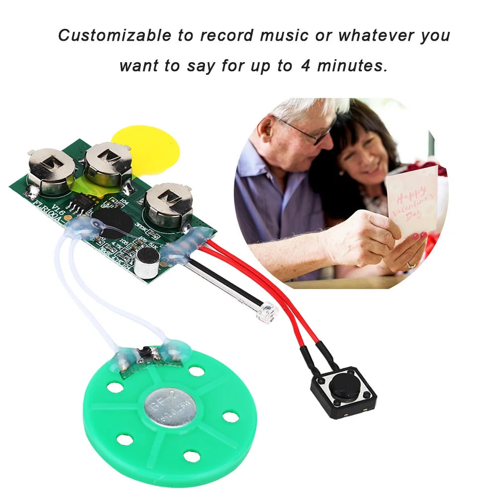 Sprach gruß modul 4 Minuten DIY beschreibbares Grußkarten modul Light Sense Voice Sound Record Chip Gruß karte Sprach modul