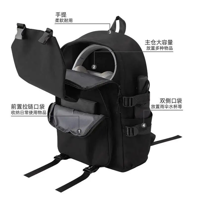 Tas Sekolah Siswa Anime Game Garis Hitam Itou Junji Tomie Kawakami Ransel Mochilas Kapasitas Besar untuk