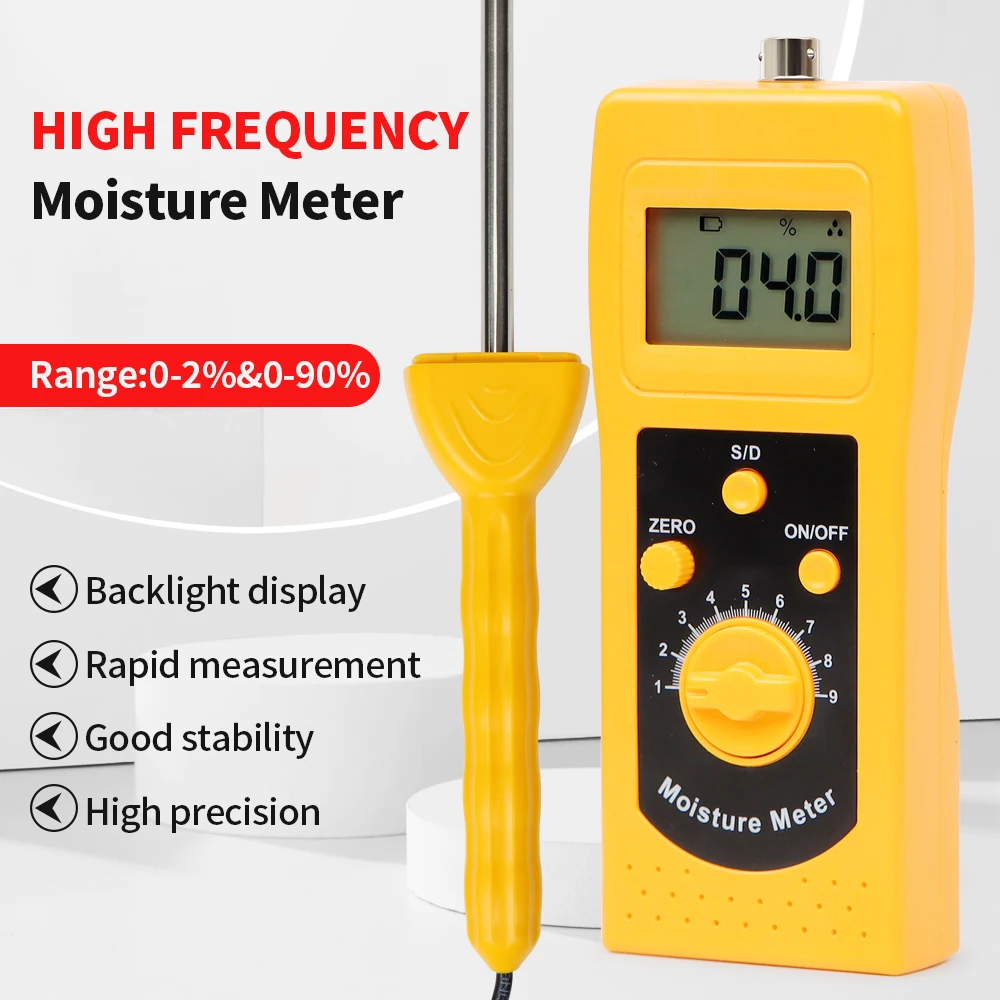 

DM400 High Frequency Soil Moisture Meter LCD Display Sand Moisture Meter Coal Powder Moisture Meter Damp Detector