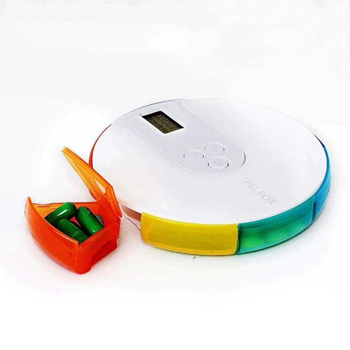 Vendas! Distribuidor automático de comprimidos de 7 dias, lembrete semanal de comprimidos com cronometragem inteligente para alarme, organizador eletrônico portátil de medicação