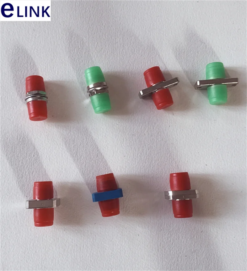 FC fiber adapter simplex SM MM APC metal plastic d type square red green optical fibre connector ftth coupler ELINK