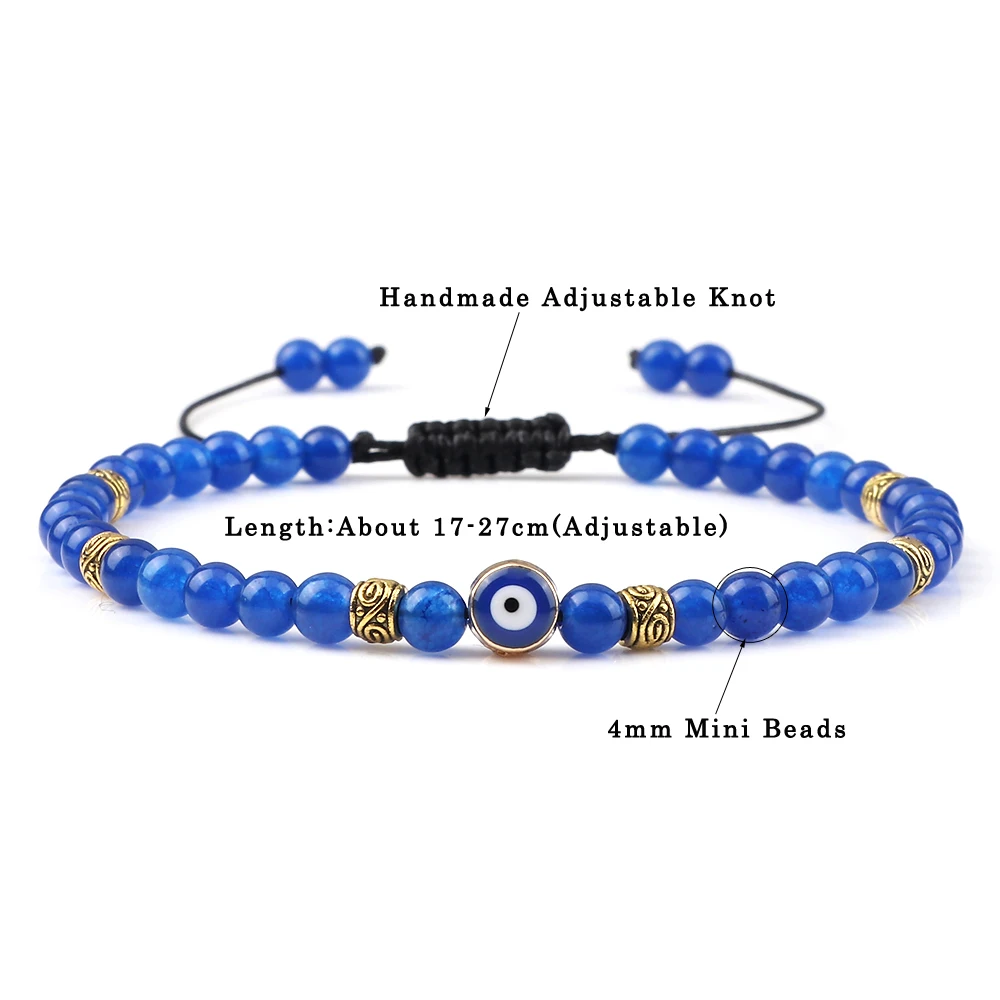 Fashion Turkish Evil Eyes Braid Bracelets For Women Vintage Natural Mini Beads Bracelets Men Lucky Tibetan Buddhist Jewelry Gift image 6