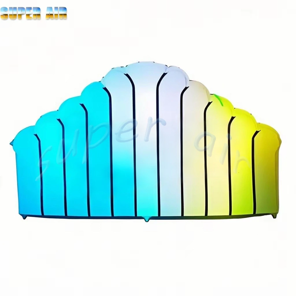 Oxford fabric material straight inflatable photo wall with multi-color LED lights for decoration