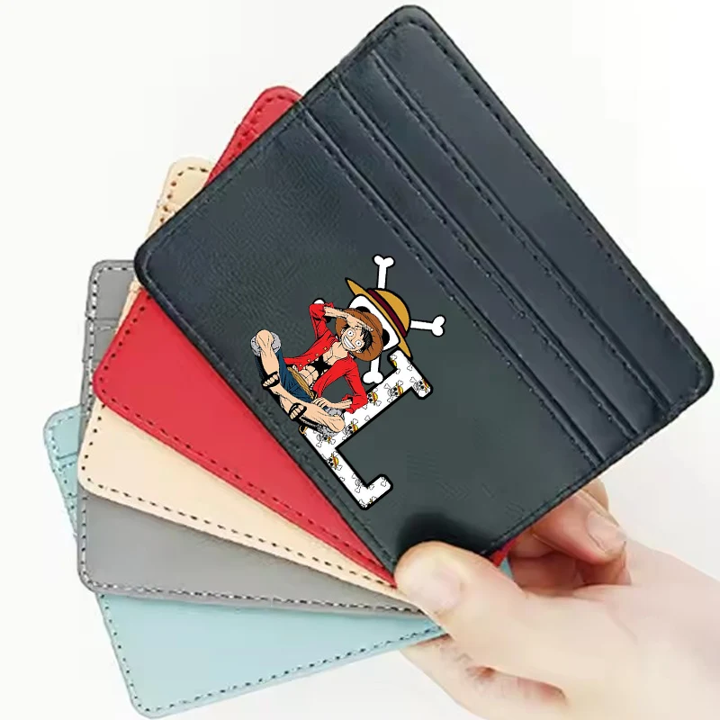 One Piece Münzbörse Anime Luffy Schriftzeichen Kreditkartenhalter Reisepass PU-Geldbörse Ausweishülle Tasche Herren Damen Geburtstagsgeschenk