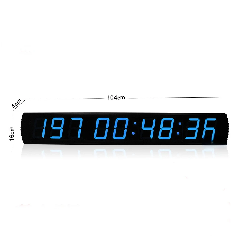 4-inch 9 Digits with Red Color LED Timer Countdown/up Wall Mounted Clock with Days Hours Mins Secs Clock