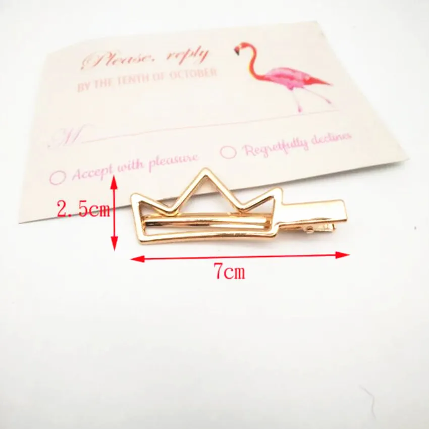 100 Stück Kaninchenkrone Wassertropfen Gold Metall Haarspange Legierung Herz Alligator Haarnadel Haarspangen für DIY Kopfbedeckung Haarschmuck – Detail 19