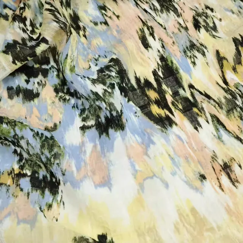 

Ткань в стиле Моне с акварельным рисунком и мягкой текстурой для дизайнерских скатертей, штор, платьев, юбок без бретелек, материалы для рукоделия и домашнего шитья