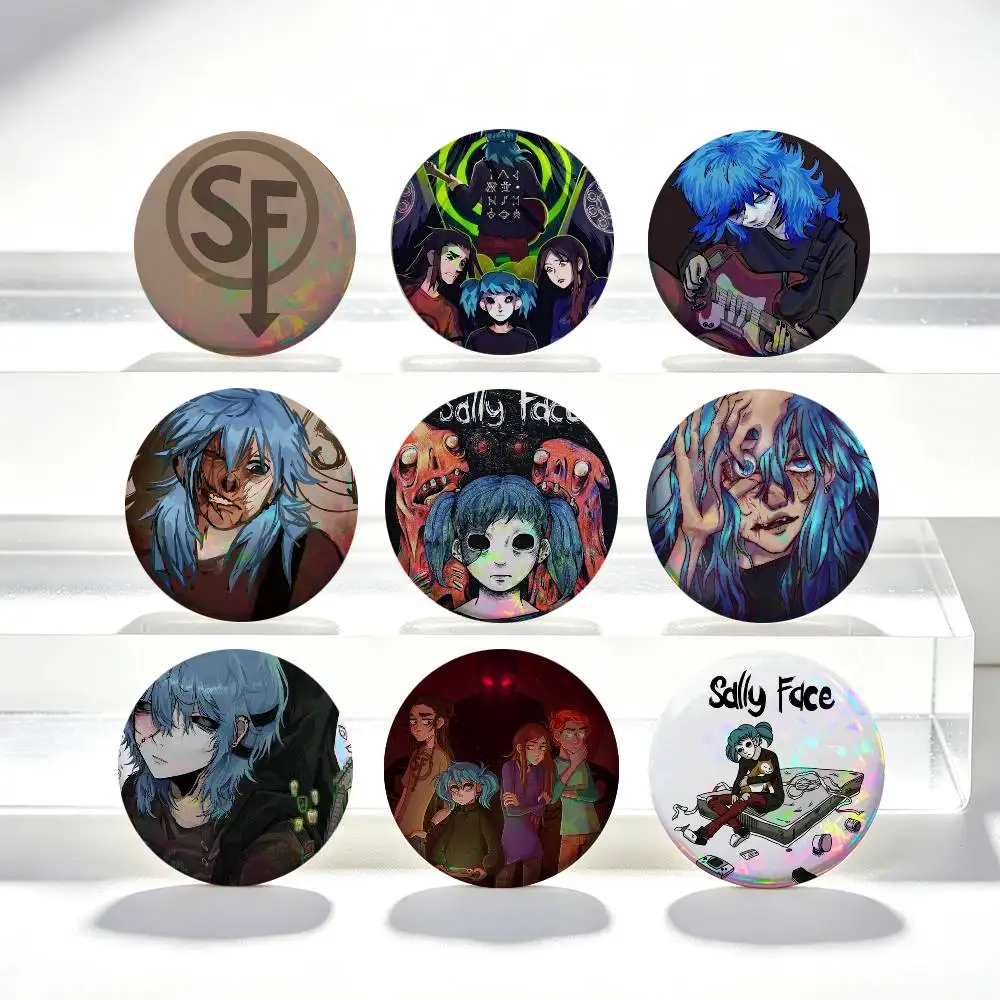 Sally Face Horror Game Pins Cute Anime Girls Brooches Exquisite Tinplate Badge Backpack Decor Jewelry Accessories Gifts