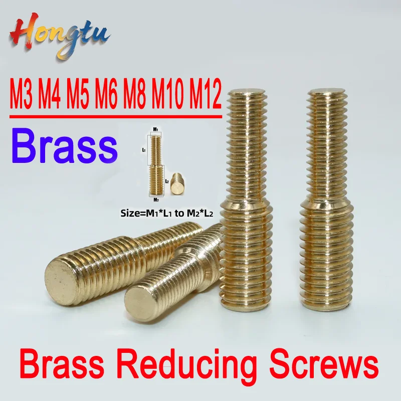 

Hongtu M3-M12 Conversion Screw Brass Metric Thread Double-end Converter Reducing Screws for Camera Adapter Copper Bolt