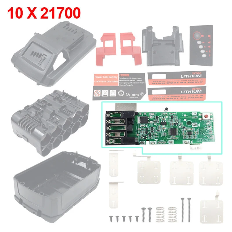 10* 21700 Li-ion Battery PCBA Charging Protection Board For Milwaukee for M18 18V 20V 8Ah Lithium Battery 5 X 21700