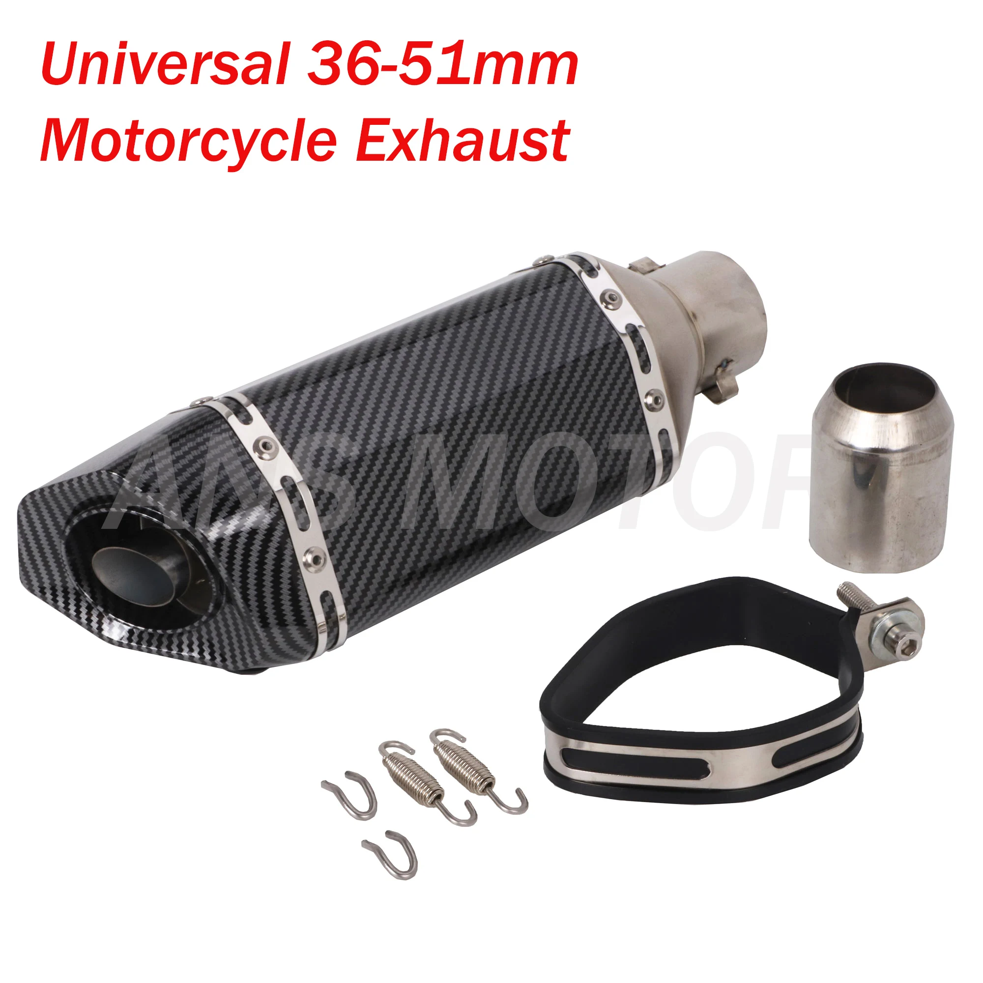 51mm Slip On Motorcycle Exhaust with DB killer Universal Exhaust Pipe Modified Muffler Pipe