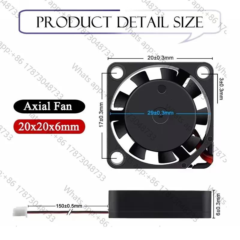 Tool PartsNew DC 2006 12V 5V 24V silent 20 * 6MM mini 2CM 2-wire 3-wire mini cooling fan