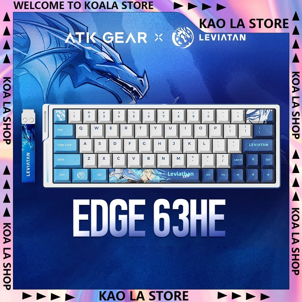

ATK LEVIATAN EDGE60HE EDGE63HE Клавиатура Магнитный переключатель RGB Индивидуальная 8K 0,08 мс Низкая задержка ПК Геймер Киберспорт Игровая клавиатура