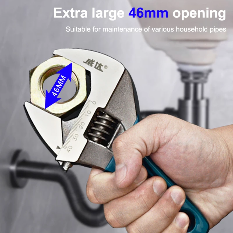 Chave ajustável de tamanho compacto de 5/6/7/8 polegadas, chave de macaco portátil, ferramentas de reparo doméstico