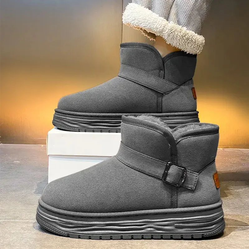 Winter Men Boots Plus Velvet Cotton Boots Warm Men's Snow Boots Comfortable Versatile Cold-proof Casual Shoes Outdoor Footwear