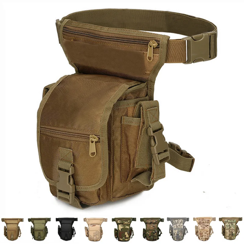 Bolsa de pierna deportiva de camuflaje del ejército Oxford impermeable para hombres, bolsa de cintura de caza al aire libre, bolsa de Equipo de