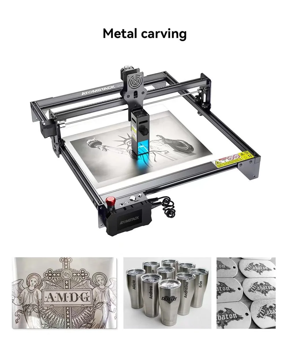 ATOMSTACK X7 S10 A10 Pro 50W Laser Cutting Machine Set 850*410mm Working Size Marble Metal Carving Wood CNC Engraving Machine