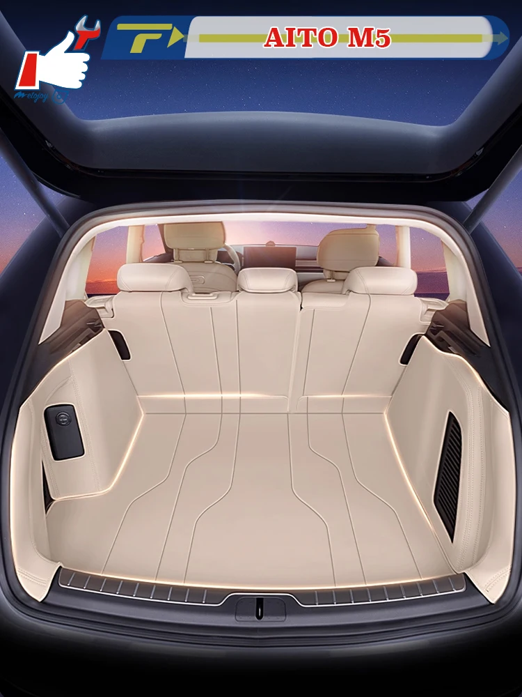 

Для AITO M5 2025 коврик в багажник автомобиля, индивидуальный коврик для багажника, 3D-образный коврик для багажника, защитный коврик для багажника, защитный коврик для спинки стула