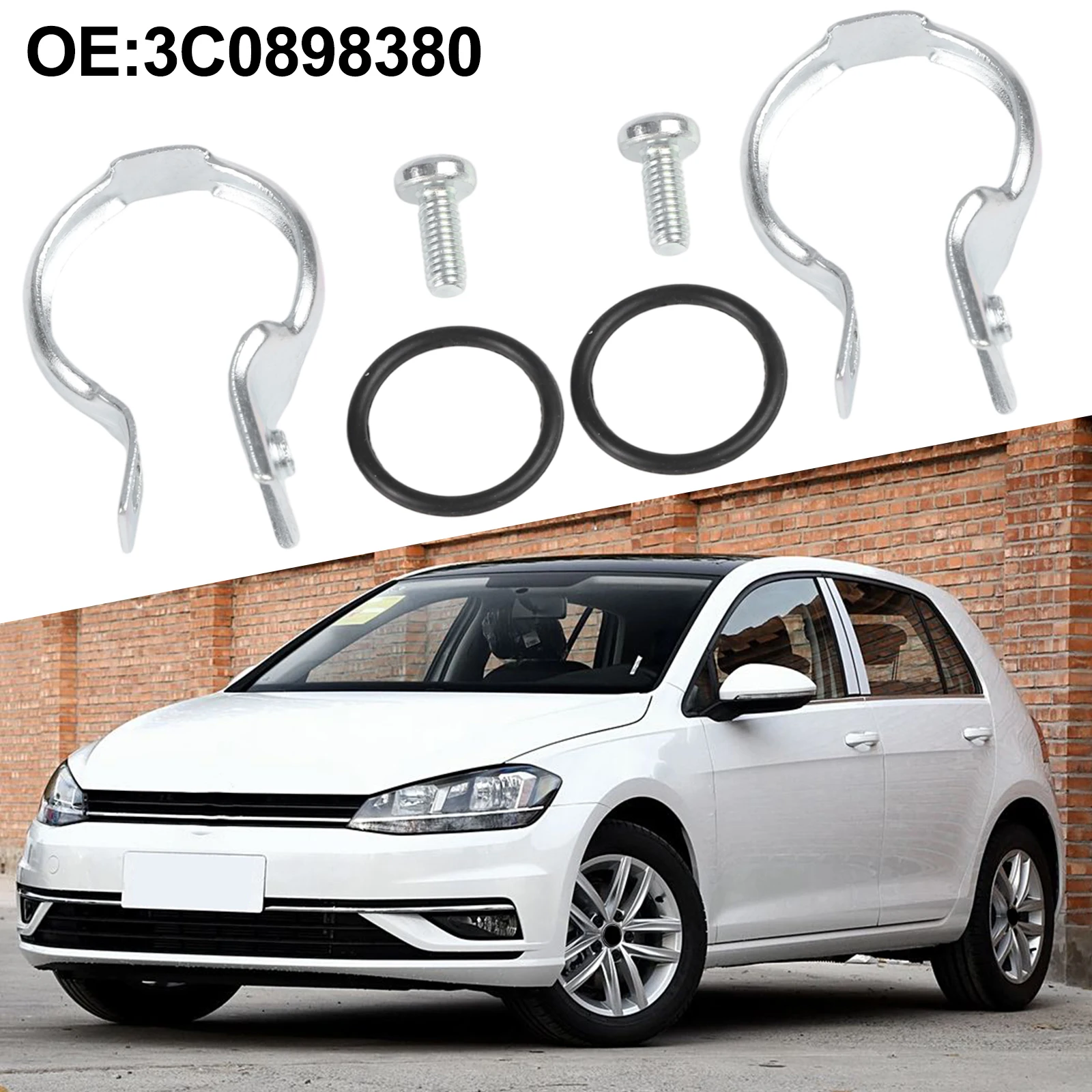 Kit de reparación de tanque de agua para calefacción de coche, 3C0898380, para Golf, EOS, Tiguan, Skoda, abrazadera en V de escape, Clips fijos con abrazadera en V de turbina