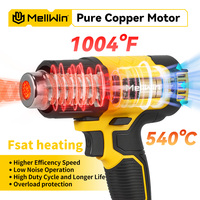MELLWIN 540°C Cordless Electric Heat Gun Handheld Hot Air Blower Gun For Car Film Stripping Lacquer For Makita 18V Battery Pin