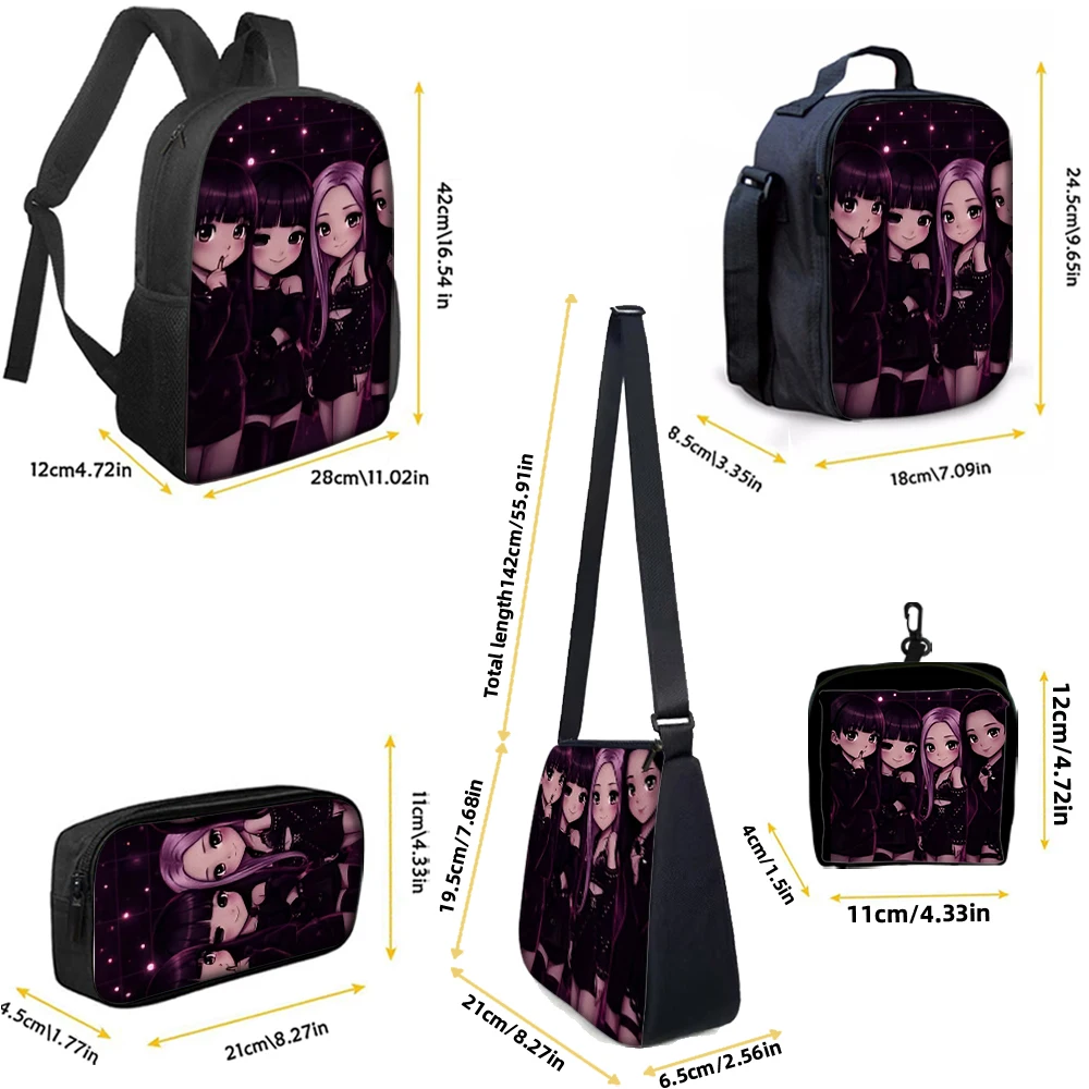 1/2/3/4/5PCS K-POP girl group pattern backpack set The perfect gift for kpop fans