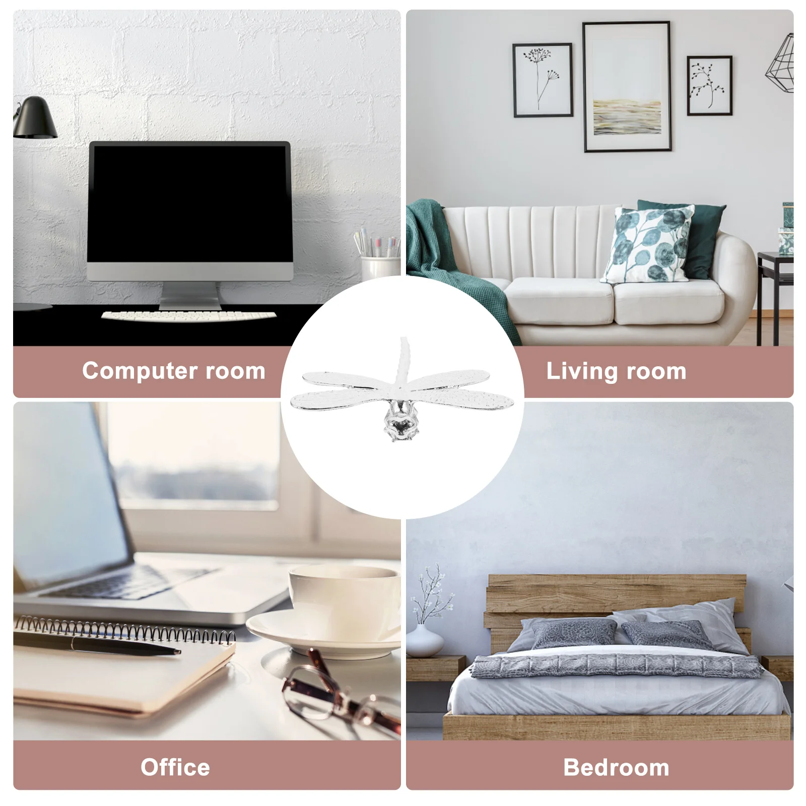 

2pcs Removable Wings Alloy Dragonfly Decoration Stylish Home Ornament For Living Room Entryway Console Table Desktop Decor