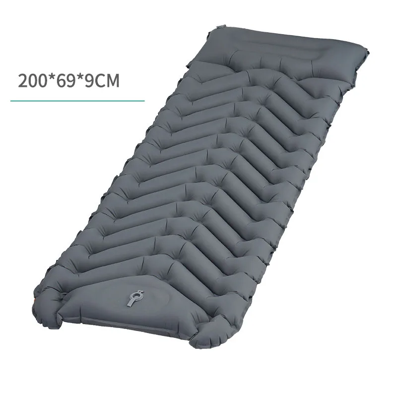 

200x69x9cm Camping Air Mattress - Foot-Pump Inflatable Sleeping Pad For Outdoor/Tent Car Hiking, Waterproof & Compact Beach Mats