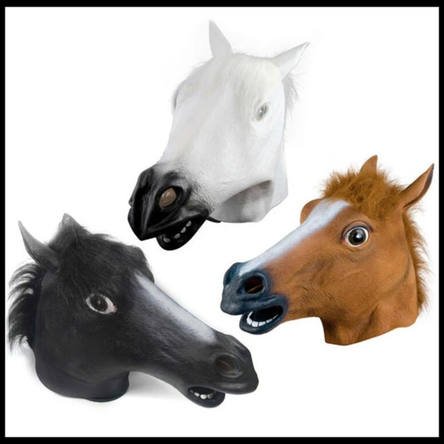 Props for a Halloween party hilarious animal horsehead mask show