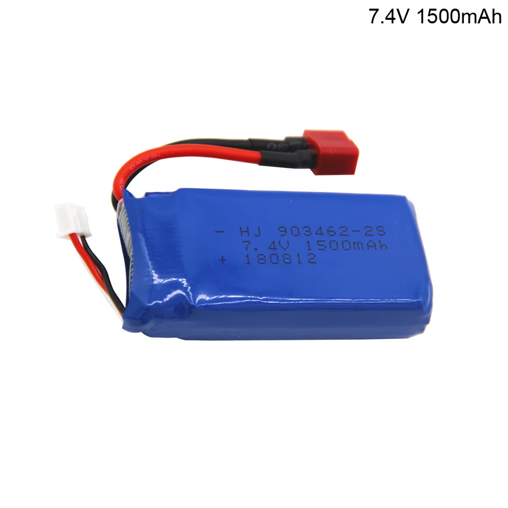 Lipo battery for 12428 Car FT009 Remote control boat speedboat  7.4V 1500mAh 2S 903462 JST/T/EL/SM Plug high capacity battery