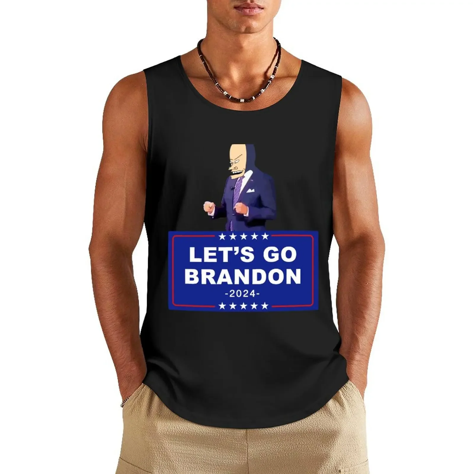 

Let's Go Brandon - Funny Joe Biden Cornholio - Bare Shelves Biden Tank Top Vest for boy bodybuilding t-shirt