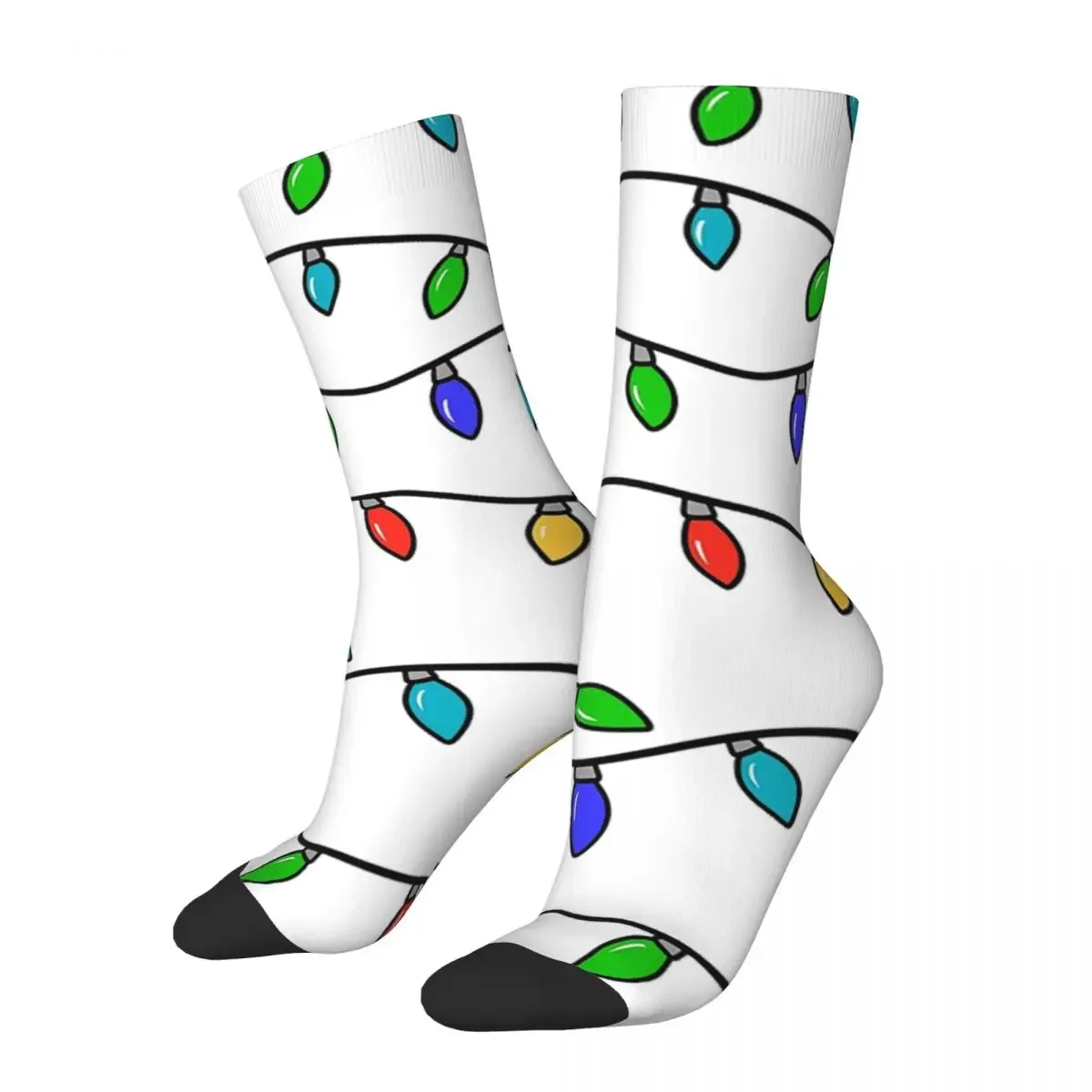 

Christmas Lights Socks Harajuku Sweat Absorbing Stockings All Season Long Socks Accessories for Unisex Birthday Present