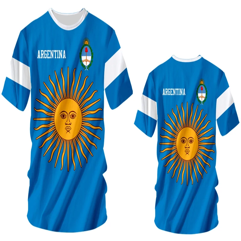 Argentina Fans 3D Print Sports Moisture-wicking Breathable Men Women T-shirt Football Jersey Club Team Uniform Short-sleeve Top