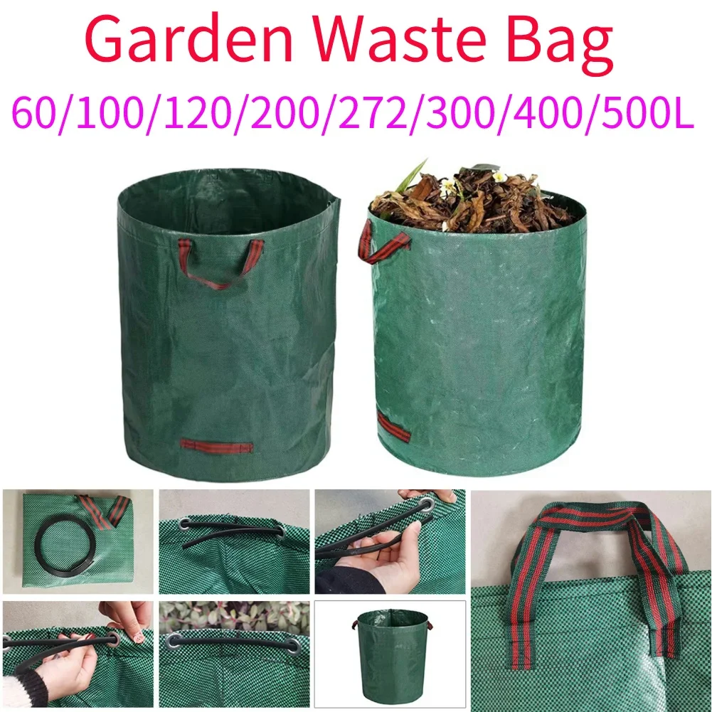 60L-500L Reusable Yard Fallen Leaves Trash Garbage Bags Large Capacity Leaf Sack For Garden Bag Debris Grass Clipping Lawn Pool