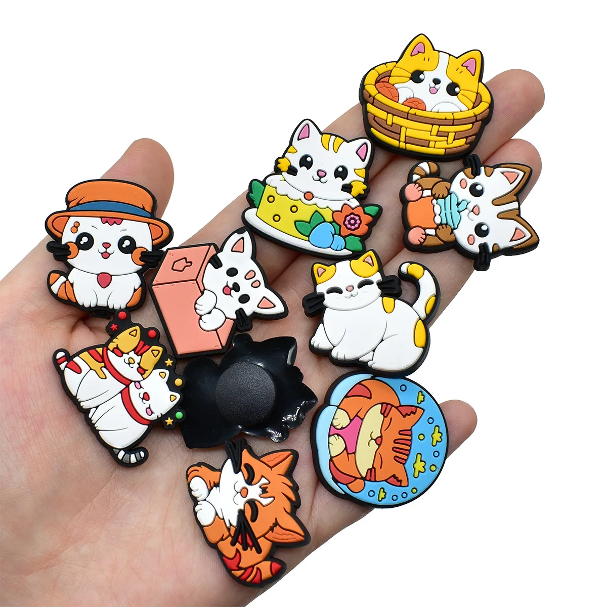 Cute Cat Shoe Charms for Crocs Pin Accessories Charms Decorations Sandals Shoe Women Favor Gifts image 4