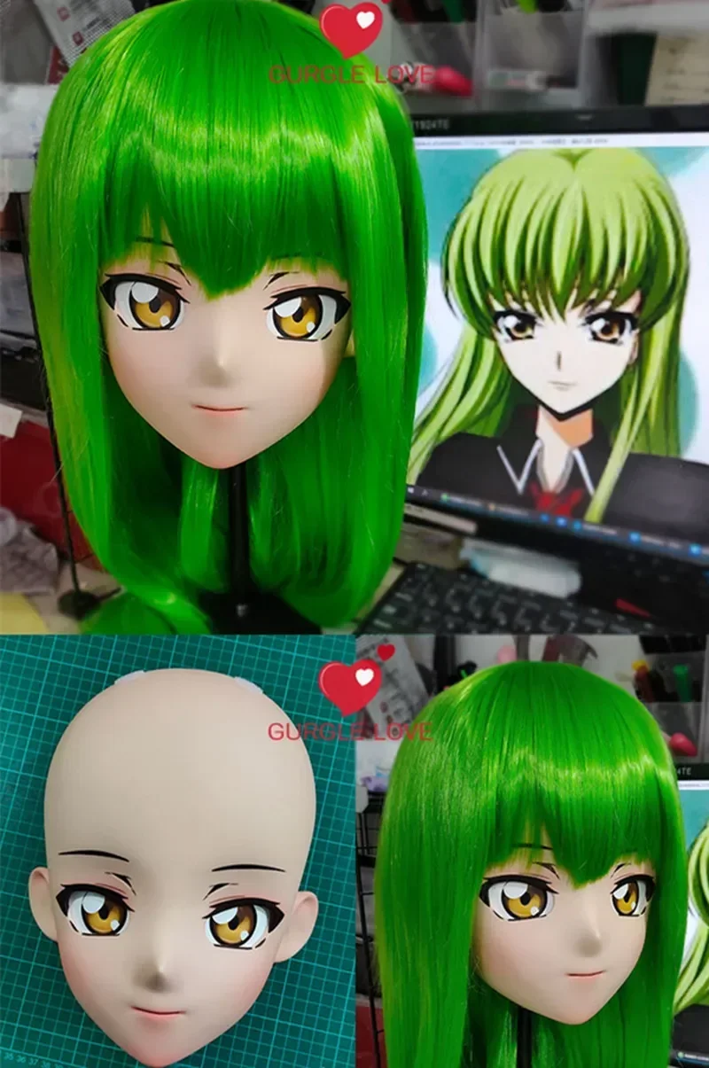 (GL03) Personagem Personalizado Feminino Menina Resina Meia Cabeça Crossdressing Cosplay Anime Japonês Papel FGO Jack Kigurumi Máscara