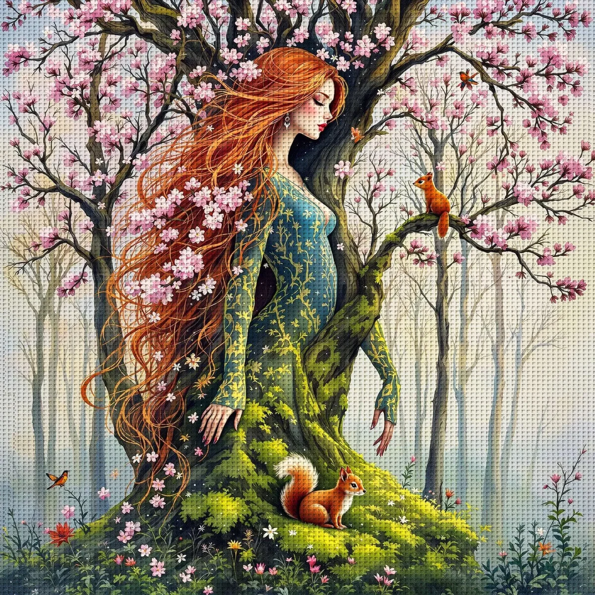 

1 комплект из 40x40 см-15,7x15,7 дюймов, безрамный 11CT/14CT, тканевый набор для вышивки крестиком, набор «сделай сам», красивый пейзаж, набор