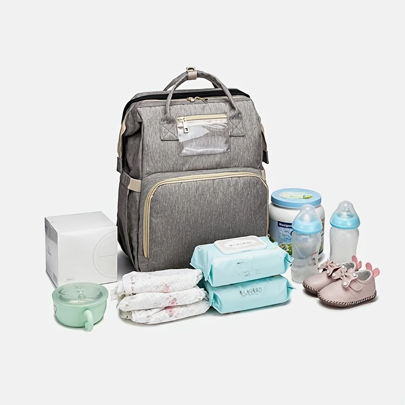1pc Multi-Function Diaper Bag Backpack, Large Capacity with Insulated Pockets & Changing Mat, All-in-One Travel Solution