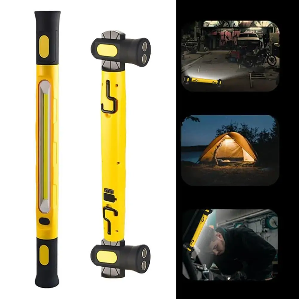 

Portable Magnetic LED Inspection Light USB Charging COB Work Lamp Hanging Hook Torch For Workshop Camping Emergency Use
