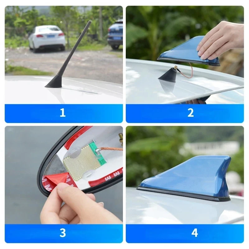 Universal Car Roof Top Mount Shark Fin Aerial Antenna Toppers Auto Radio AM FM Antenna Signal Amplifier Aerial