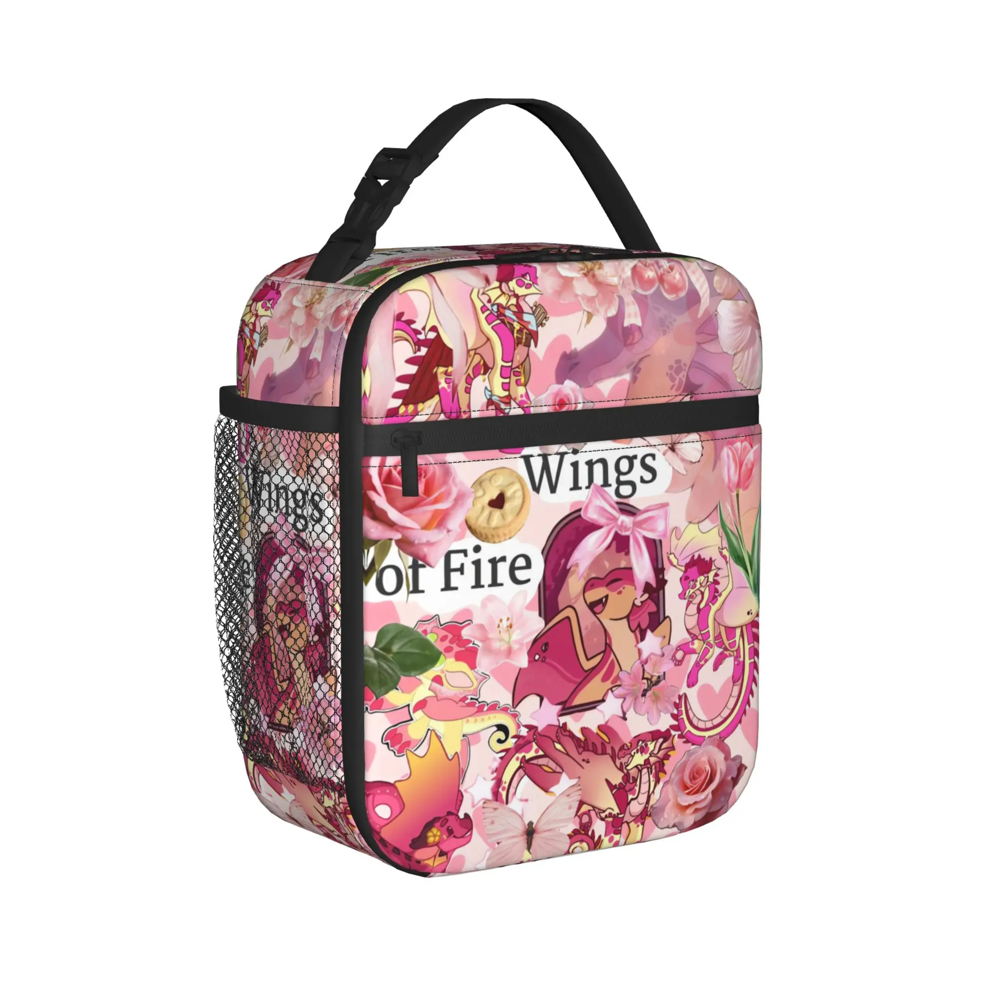 Wings of Fire Lunch Bag  School Lunch Box For Unisex Leisure Print Tote Food Bags Waterproof Portable Cooler Bag