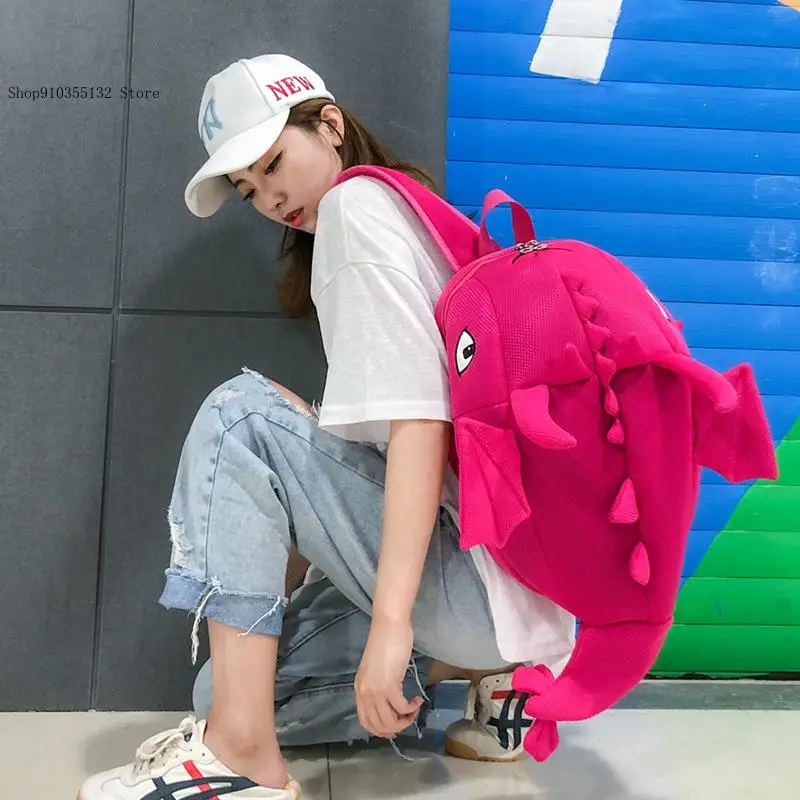 Cartoon Cute Candy Color 3D Dinosaur Chameleon Backpack Men Women