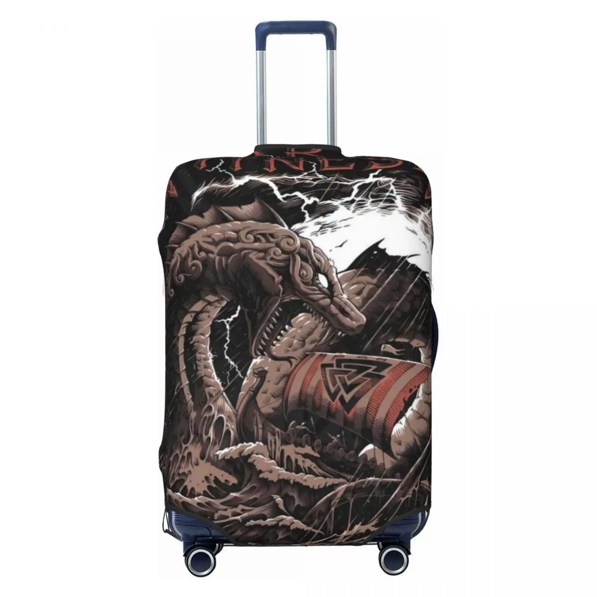 Nordic Mitologia Imprimir Bagagem Protetora de Poeira Cobre, Elastic Suitcase Capa, Impermeável Acessórios de Viagem, 18-32"