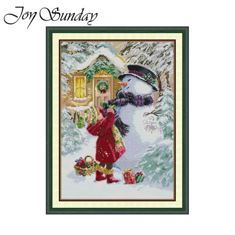 

Joy Sunday Cross Stitch Kit The Girl HD Pattern Printed Counted Fabric Aida 16CT 14CT 11CT DIY Hand Embroidery Sets Home Decor