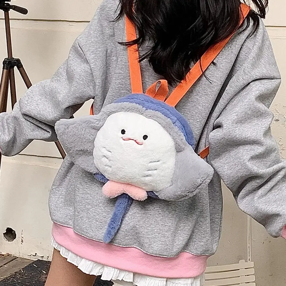 Portable Marine Plush Doll Backpack Animals Sea Turtle Cartoon Backpack Purse Large Capacity Students School Bag Girls