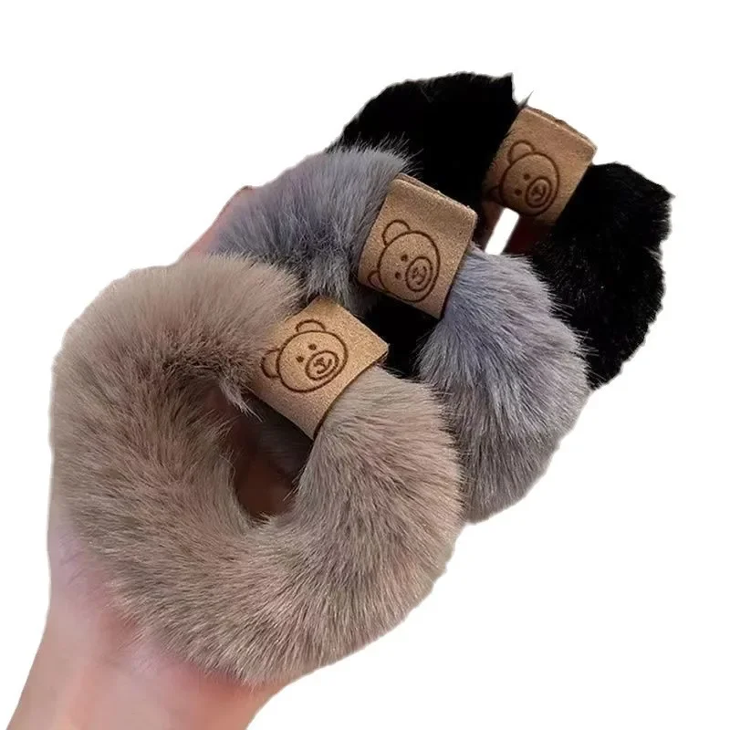 

New women's high-end fall/winter scrunchies, highly elastic and thick plush headbands, and stylish commuter hair accessories
