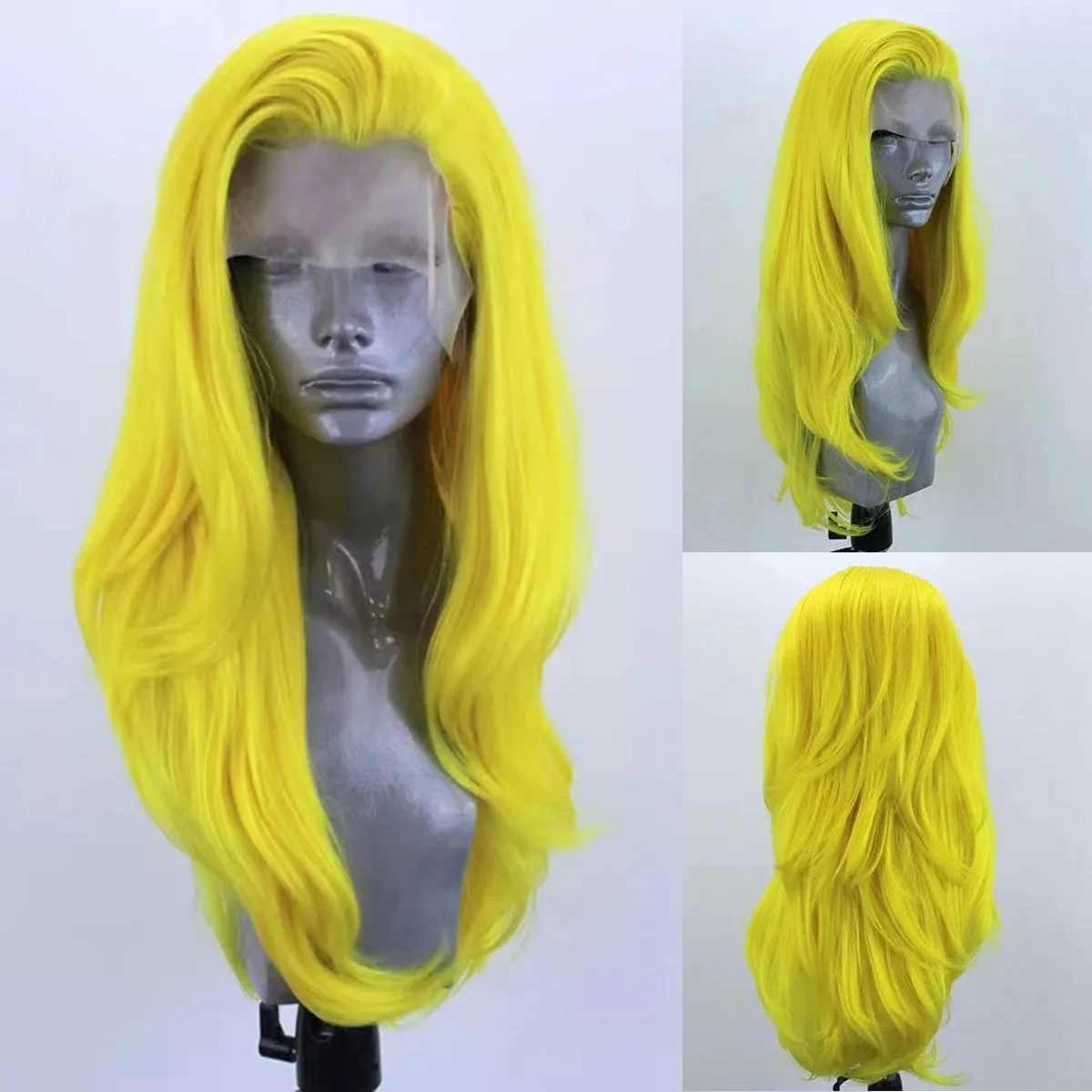 ホットピンク13x4ナチュラルウェーブレースフロントボディウェーブウィッグHD透明20インチ13x4フルディープウォーターウェーブ合成レースフロントウィッグ