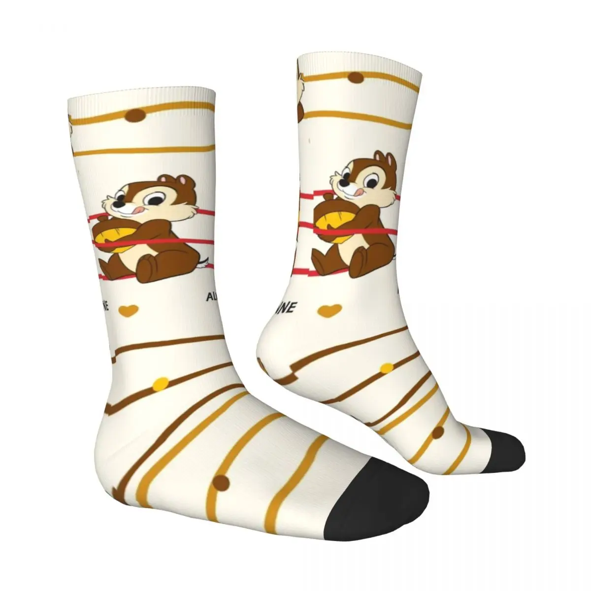 Chip And Dale Socks funny Chip Sun Novelty Stockings Autumn Non-Slip Unisex Men Socks Breathable Printed Running Socks