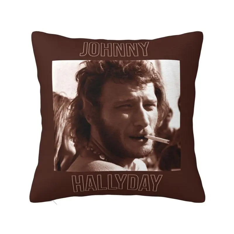 French Rock Legend Johnny Hallyday Throw Pillow Covers Decoration 3D Print Cushion Cover Polyester Soft Pillowcase Dakimakura